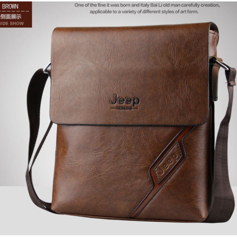 jeep leather man bag