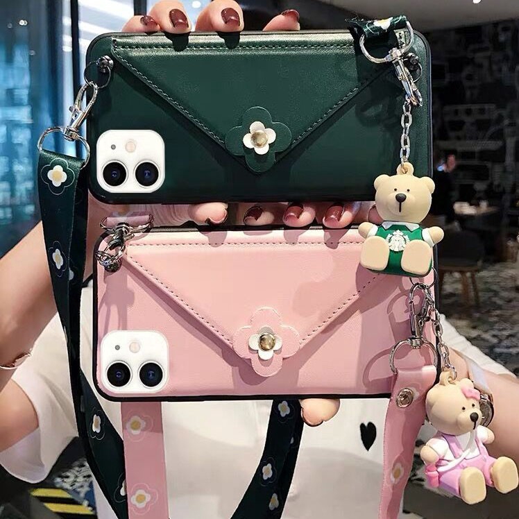 Apple 11 Purse Mobile Phone Shell IPhone11 pro max Cross-Body Strap