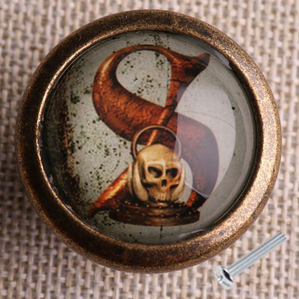 Gothic Round Letter S Cupboard Cabinet Alphabet Door Knob Drawer