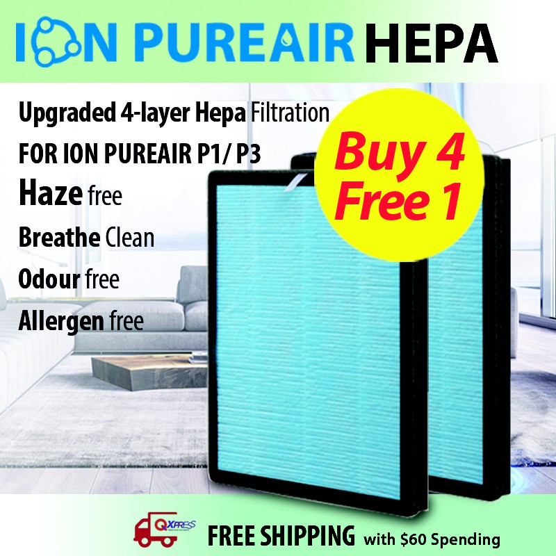 Hepa Filter for ION PUREAIR Air Purifier P1/P3/P5/P7/P7(UV)/P8(UV