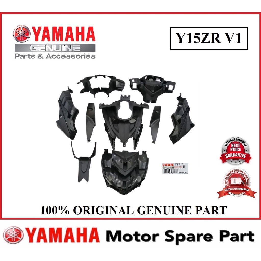 100 Original Yamaha Y15zr V1 Inner Set Cover Set Flat Black Hitam Sebam Inner Seat Inner Panel Handle Lower Cover Shopee Singapore