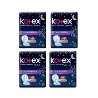 Image of (Bundle of 4) Kotex Super Overnight Pads Wing Herbal 41cm, 10 pieces
