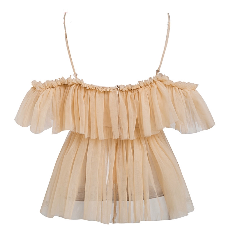 ruffle mesh blouse
