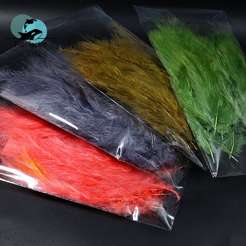 20pcs/pack Fly Fishing Tying Feather Material Turkey Marabou Feather Cheap Blood Quill Woolly