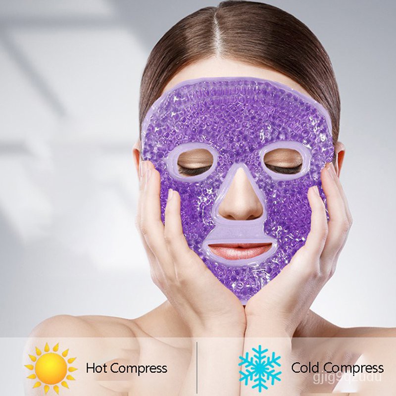 1PC Cold Gel Face Mask Ice Compress Blue Full Face Mask Relaxation
