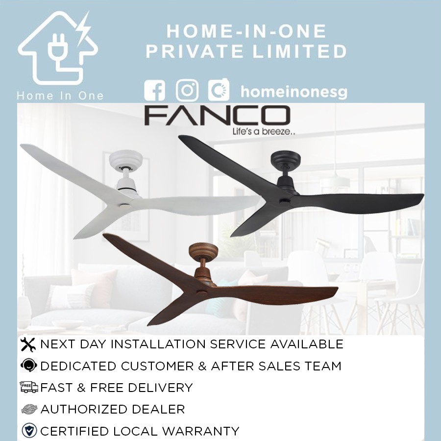 FANCO DELGALA 45"/52" DC MOTOR CEILING FAN + REMOTE CONTROL + OPTIONAL