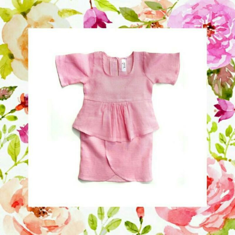 Shop Malaysia Baby Linen Kurung Baby Girl Kurung Baju Kurung Budak Baby Kurung Teja Linen Kurung Linen Baju Raya Baby Girl Shopee Singapore