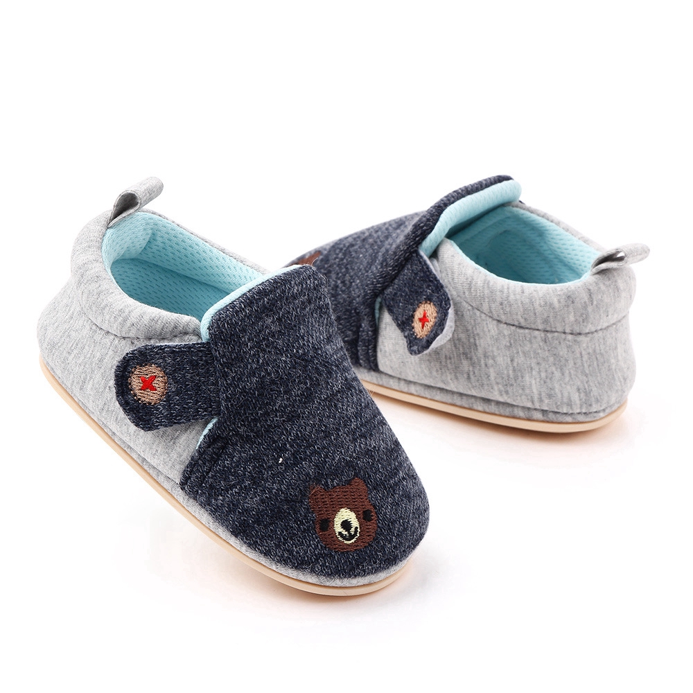 3 Colors Newborn Baby Shoes Cute Bear Pink Princess Soft Sole Shoe Breathable Infant Toddler Shoes Blue
