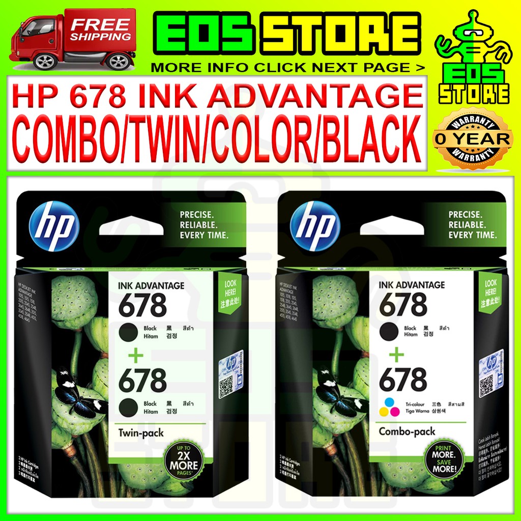 Shop Malaysia Hp 678 Black Colour Twin Pack Bx2 Combo Pack B C Original Ink Cartridge 4515 3545 2545 1515 4645 2515 2645 Shopee Singapore