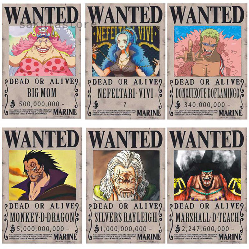 24pcs One Piece Wanted Posters New Edition Luffy Posters Home Decoration Wall Decor Shopee Singapore