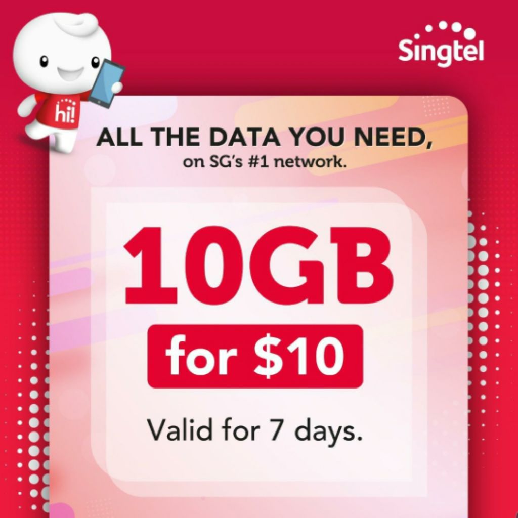Singtel Value+ Data Plan 10Gb Data Anytime For 7 Days | Shopee Singapore