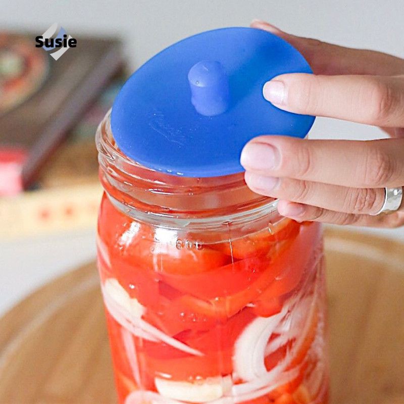 86MM Silicone Waterless Airlock Fermentation Lid with Metal Ring for