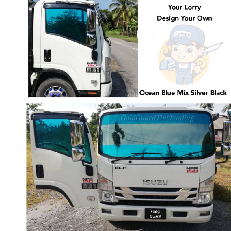 Shop Malaysia Tinted Uv Lorry For All Lori Chrome Hijau Kilat Biru Kilat Gold Etc Shopee Singapore