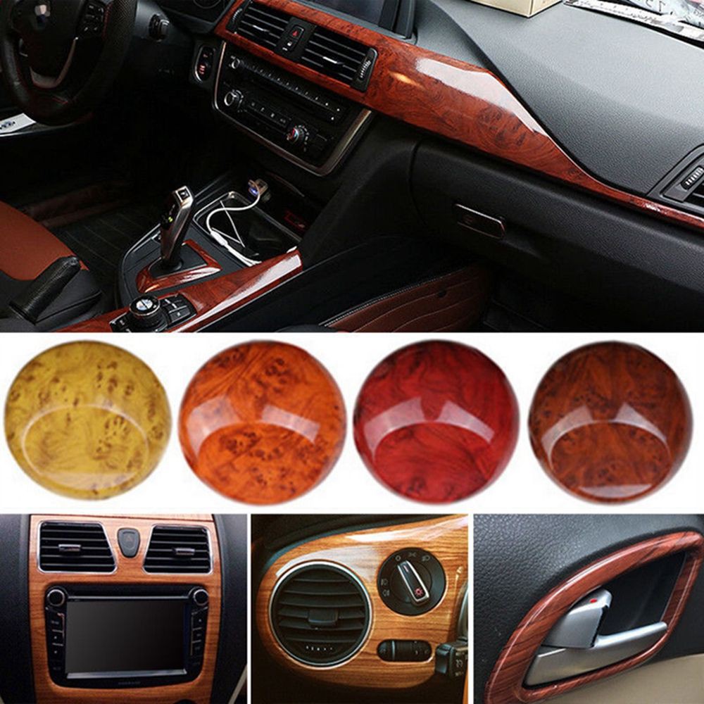 1m Diy Interior Decal Roll Wood Grain Car Vinyl Sticker High