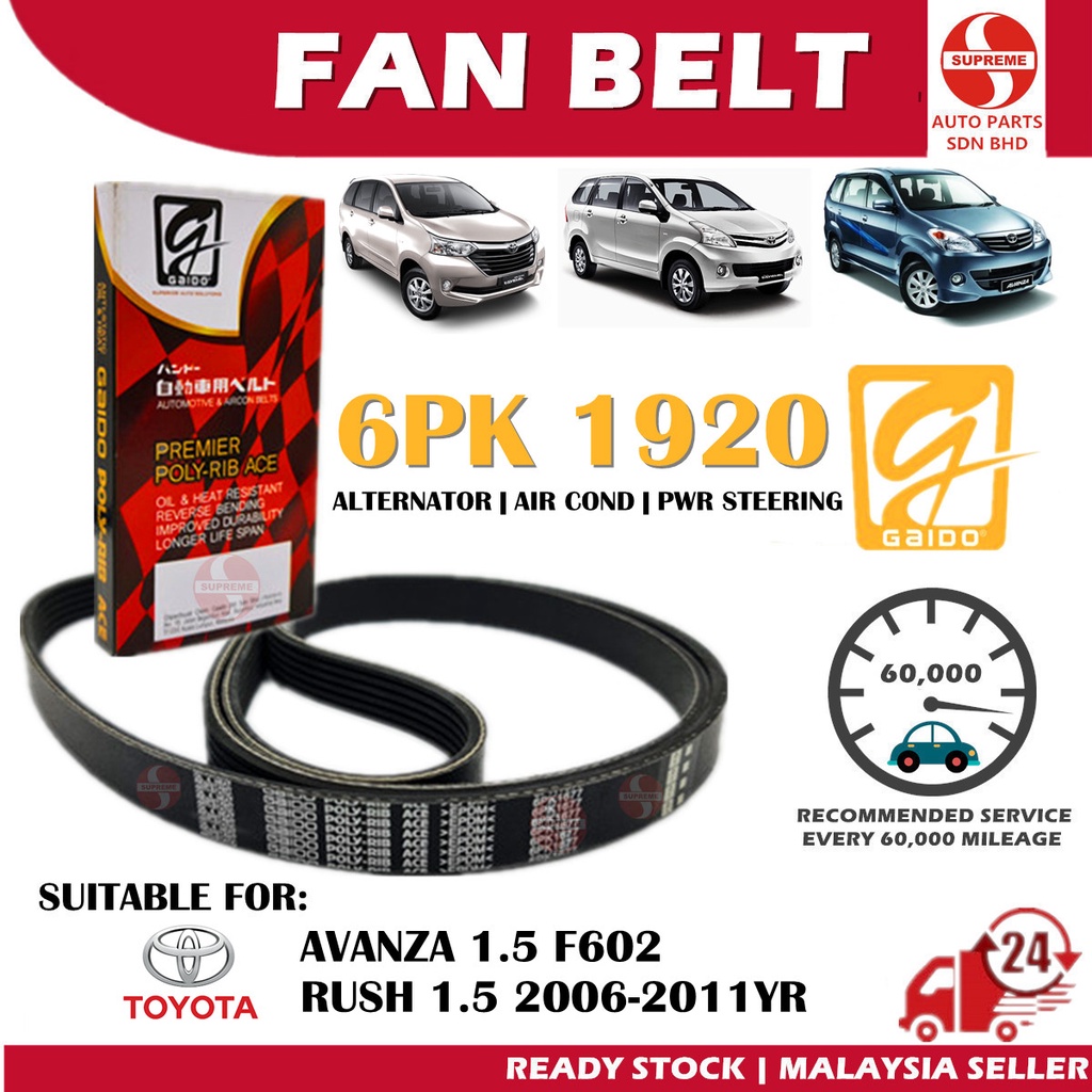 S2U Gaido Fan Belt Toyota Avanza 1.5 F602 Rush 2006YR Air Cond 