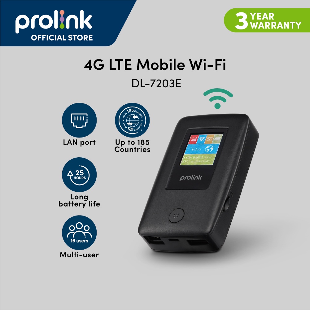 Prolink Dl 7203e 4g Lte Mobile Wi Fi W Sim Slot Powerbank Mifi Travel Router 185 Countries 1210