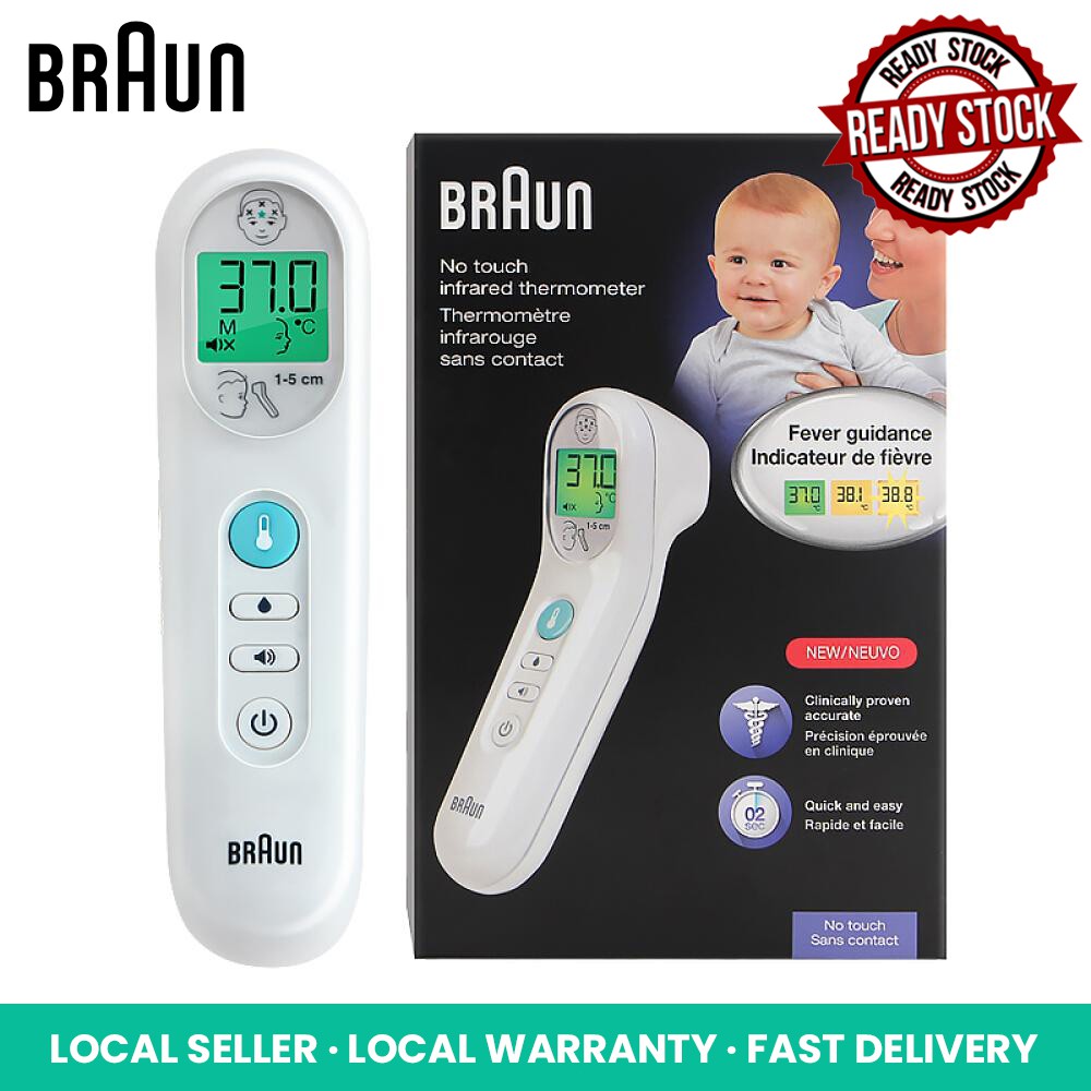 Braun ThermoScan No Touch Forehead Thermometer BNT100 With One Year