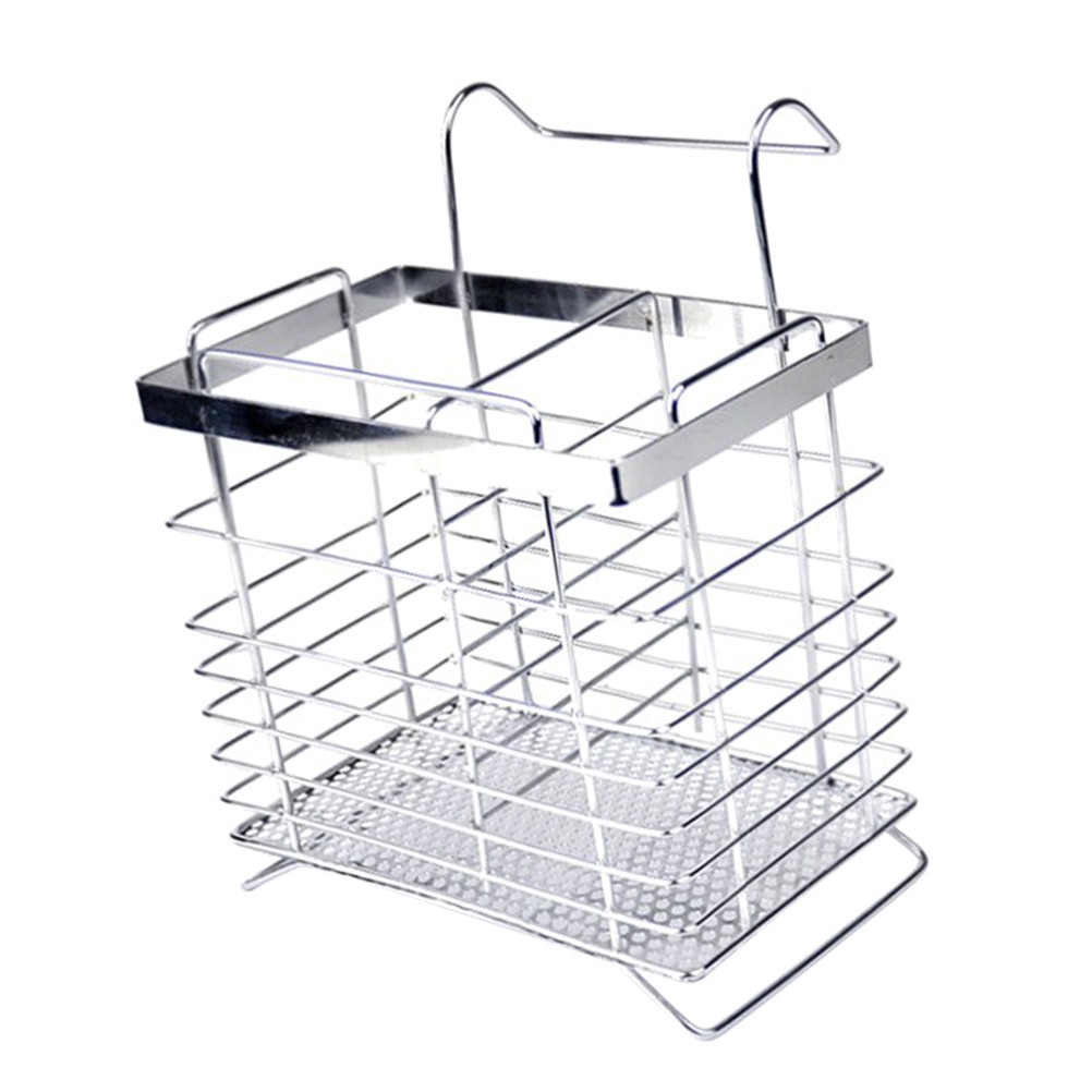 1pc Hanging Mesh Stainless Steel Utensil Drying Rack Spoons