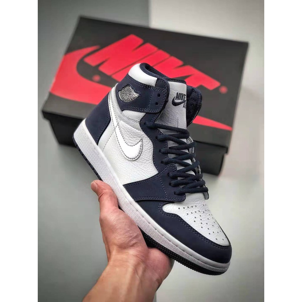navy basketball shoes