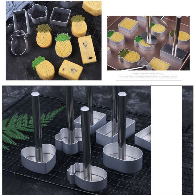 10pcs Pineapple tart mould metallic presser & mold set cutter set for making pineapple tart