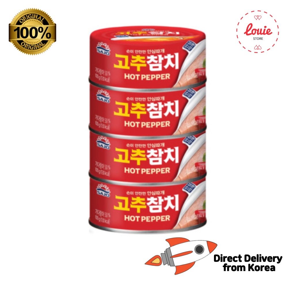 [Sajo] canned of red pepper tuna 100g X 4ea / Korean food Shopee