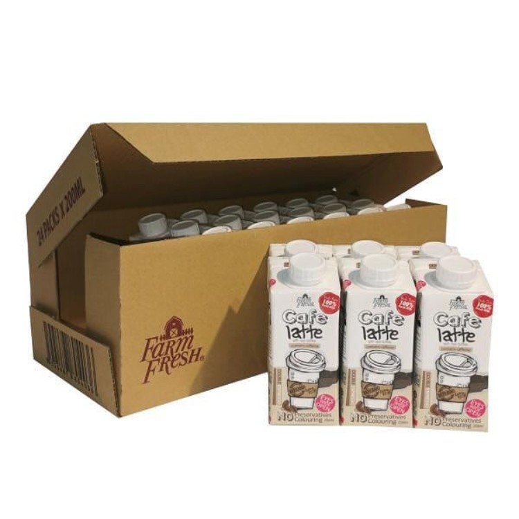 Farm Fresh Uht Cafe Latte Full Cream Milk 1 Carton 200ml Susu Berperisa Cafe Latte 24 X 200ml Shopee Singapore