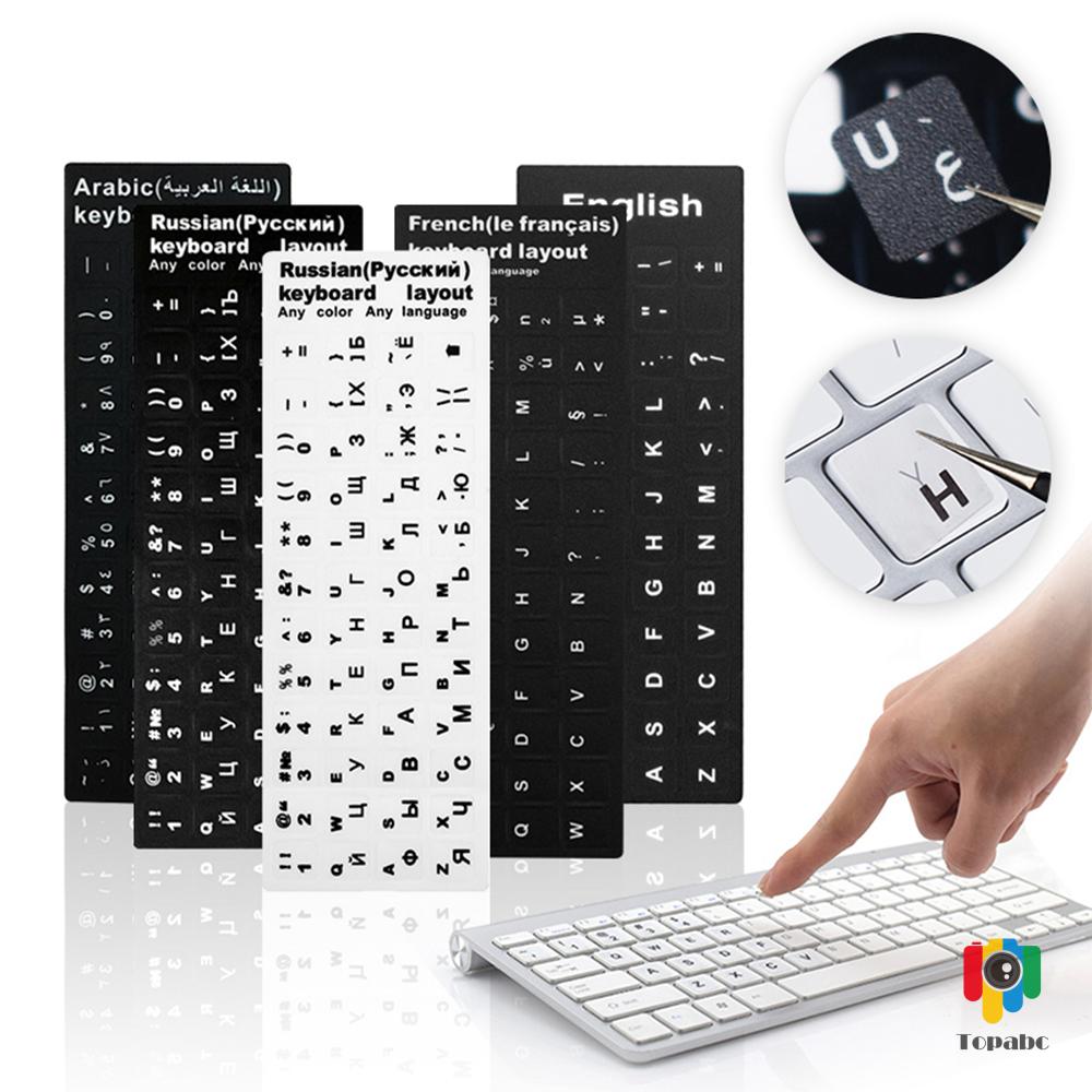 Top Non Slip Alphabet Layout Arabic Russian Letter Keyboard Stickers Deutsch English Laptop Keyboard Wear Resistant Spanish Multicolor Shopee Singapore