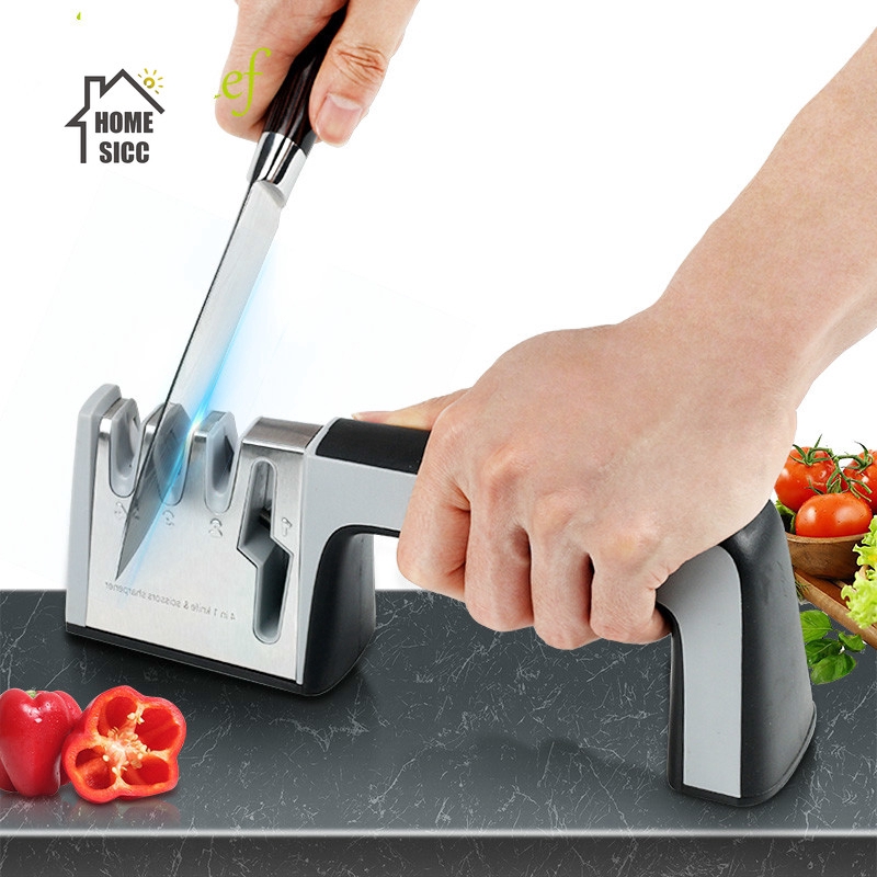 4 in 1 Knife Sharpener Diamond Coated Fine Kitchen Ceramic ...