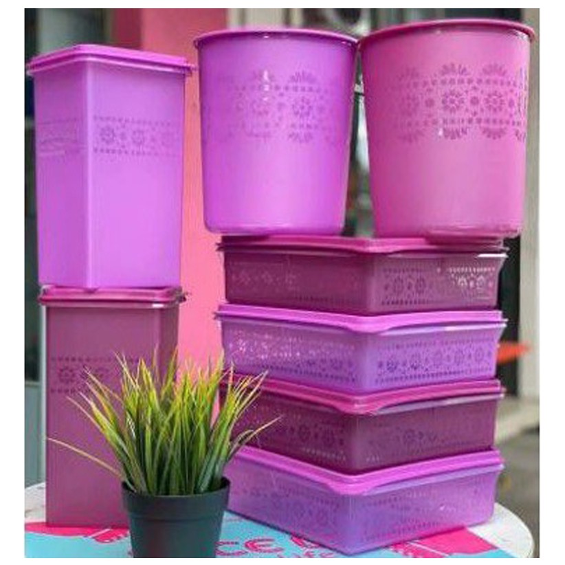 Shop Malaysia Hot Deals Tupperware Mosaic Snack Stor 2 9l Mosaic Keeper 3 1l Mosaic One Touch Large Canister 4 0l Purple Set Shopee Singapore