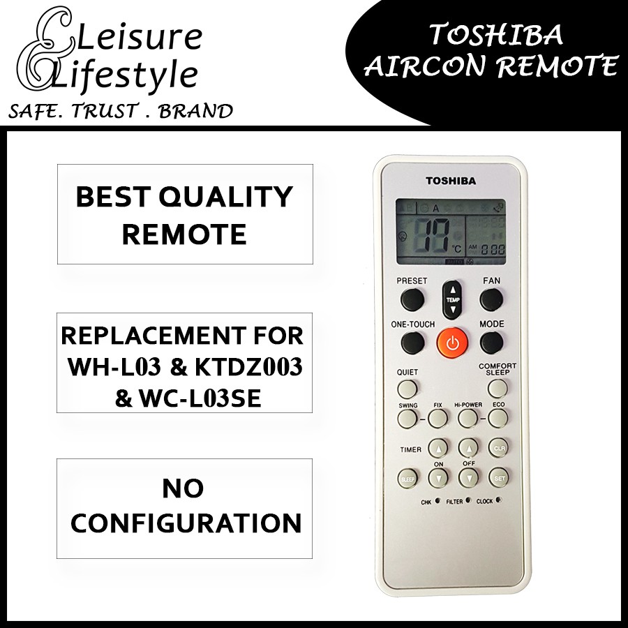 [Cover with Warranty] Toshiba Aircon Remote Control Toshiba Remote WC
