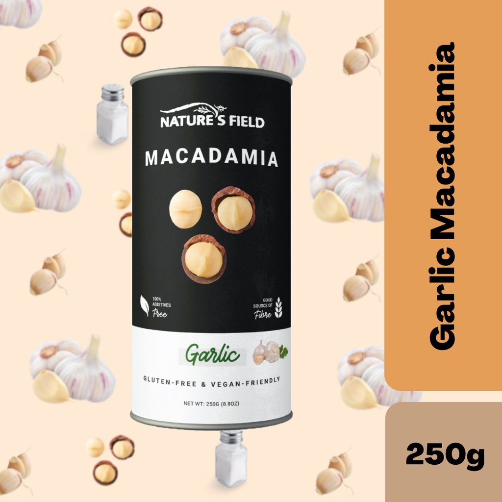 Nature's Field Baked Garlic Macadamia Nuts 250g Shopee Singapore