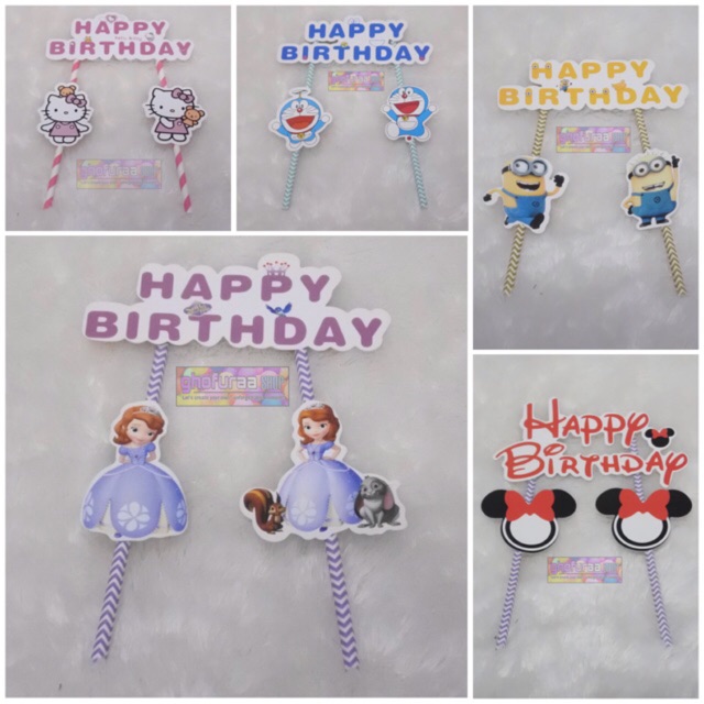 Cake Topper Birthday Cake Decoration Sofia Hello Kitty Doraemon Minnion Minnie Mouse Shopee Singapore