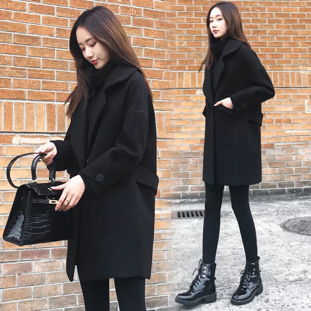black hooded coat