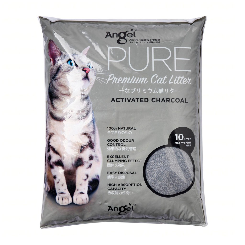 Angel Pure Premium Cat Litter Activated Charcoal 7kg Bundle Package
