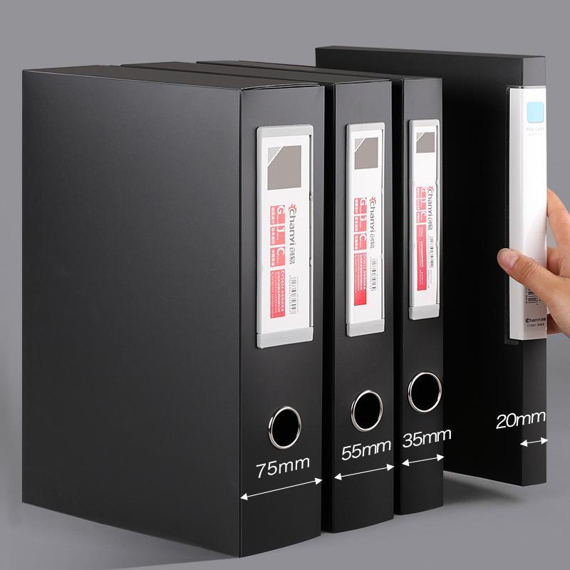 A4 File Box Black Plastic File Box 55mm White Transparent City Party