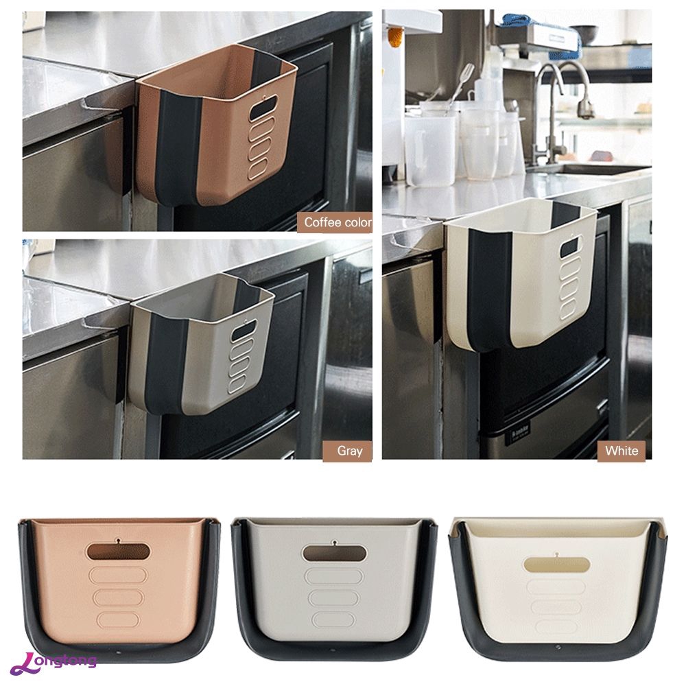 longtong Folding dustbin kitchen door wall mounted dustbin 7L