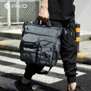 P&D Tote Bag Men Crossbody Messenger Business Hand Bag Male Single Shoulder Bags Urban Daily Carry Pack Multiple Pocket