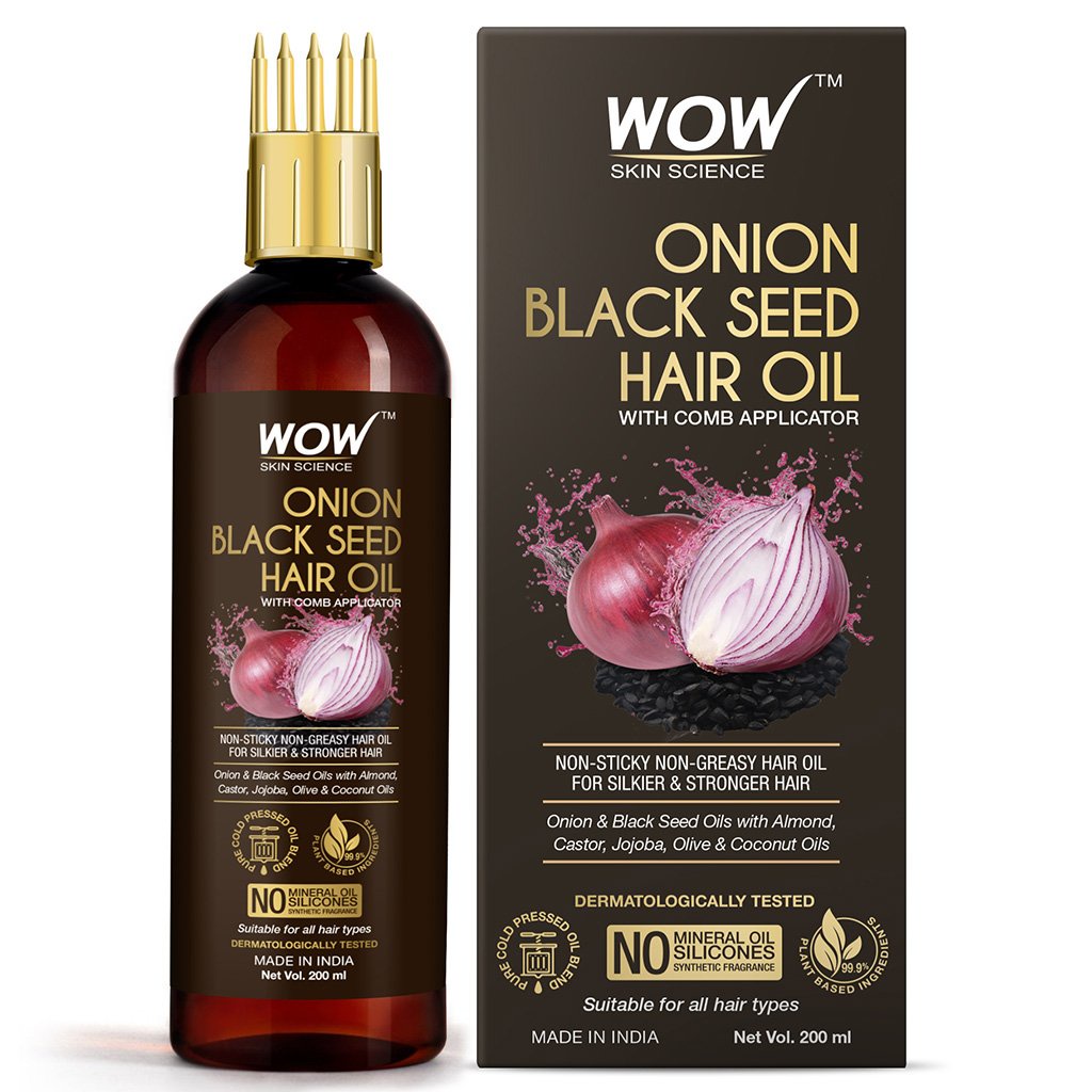 WOW Onion Hair Oil With Black Seed Oil Extracts 200ML With Comb