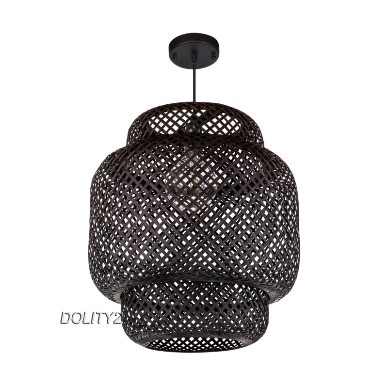 Dolity2 Rattan Wicker Pendant Ceiling, How To Fit A Lampshade Ceiling Light