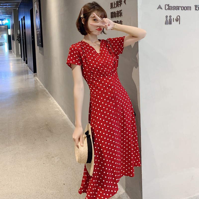 casual polka dot dress