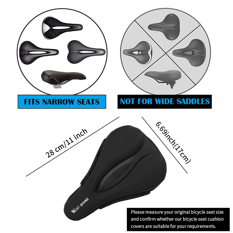West Biking Silicone Gel Bike Saddle Cover Comfort Soft Cycling Seat Anti Slip Shockproof Cushion With Rain Ee Singapore - Spinning Class Bike Seat Cover