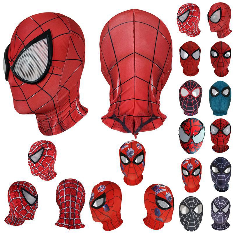 Multiple styles Spiderman Spider Man Miles Morales Elastic Mask Headcover  Costume Adult Cosplay | Shopee Singapore