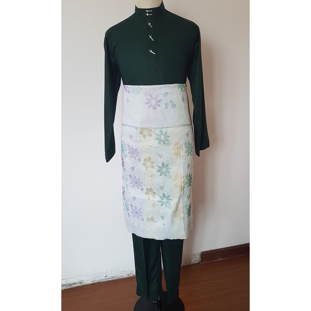 Emerald Green Green Melayu Clothes Male Adult Mens Raya Family Sedondon Mayor Manik Shopee Singapore