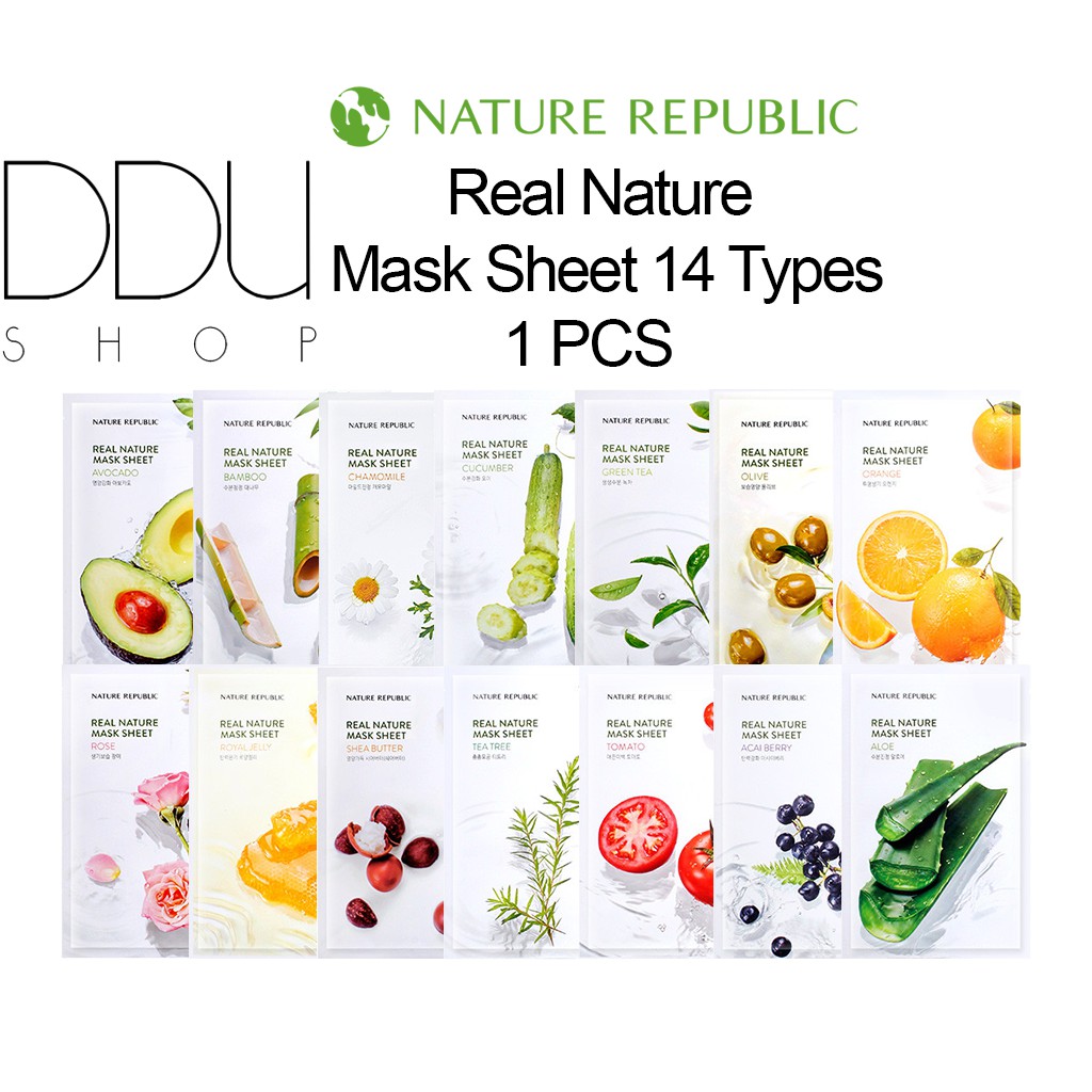 Nature Republic Real Nature Mask Sheet 14types 1pc 23ml Supplied From Nature Republic In Korea Shopee Singapore