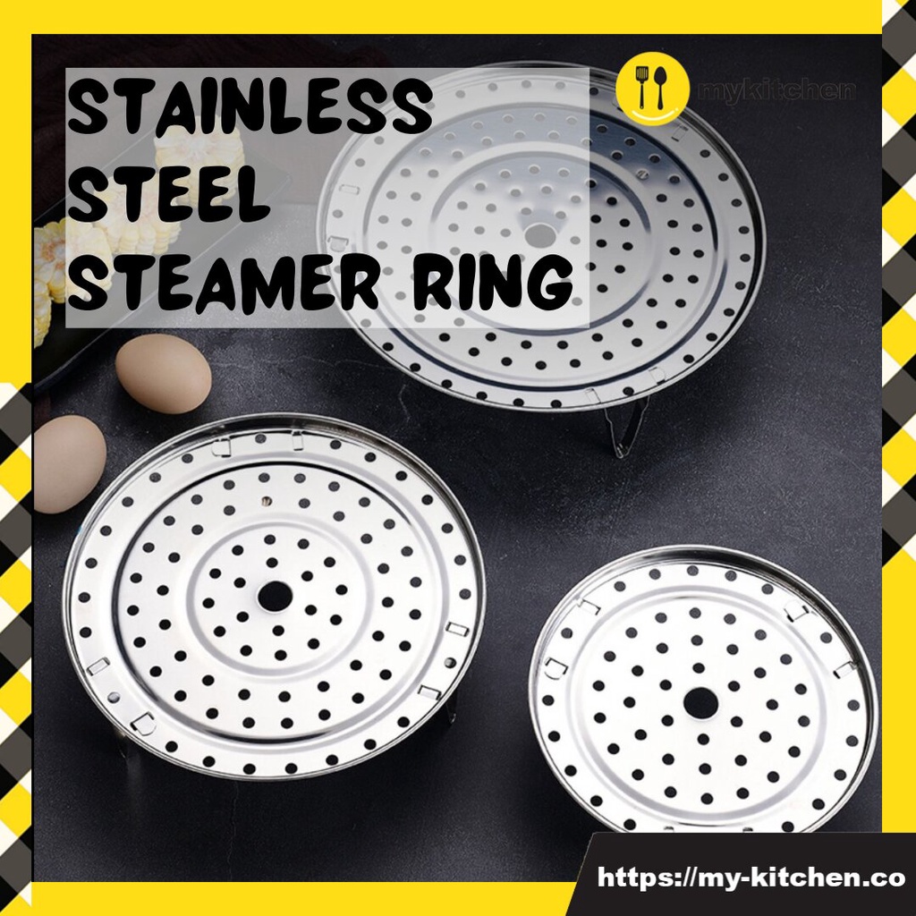 [MY KITCHEN] Stainless Steel Steamer Ring Steamer Rack Insert Pot Steaming Tray Stand Cookware