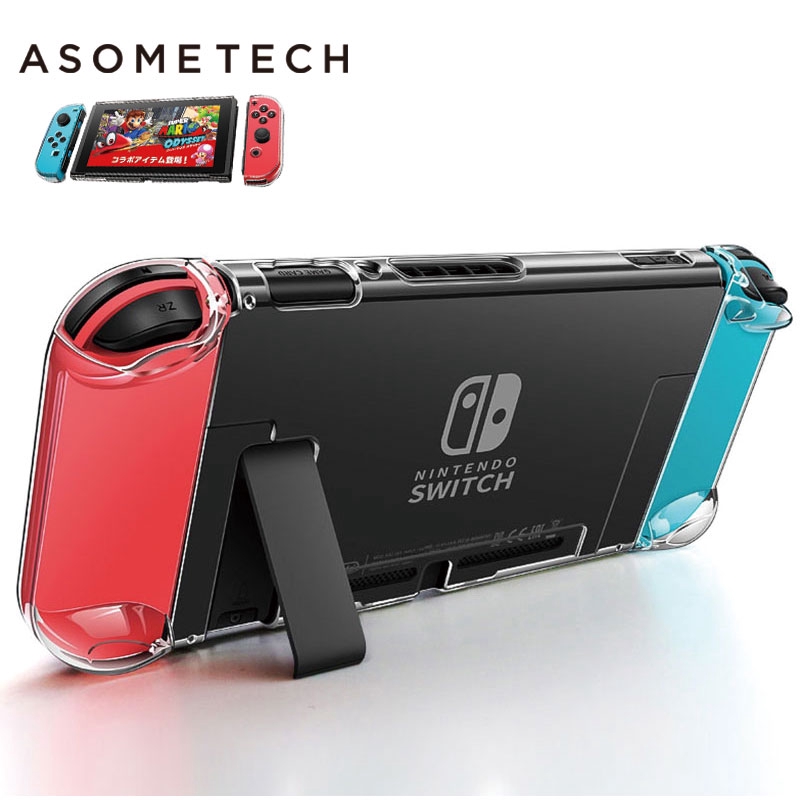 Switch Carrying Case Bag with Protection Cover For Nintendo Switch, Transparent Crystal Shell Console Controller Accessories With Stand Cases