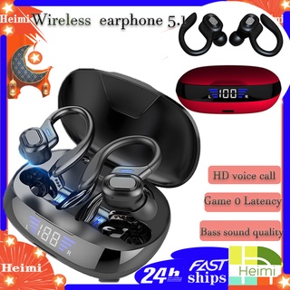 TWS Bluetooth Earphones With Microphones Sport Ear Hook LED Display Wireless Headphones HiFi Stereo Earbuds Waterproof Headsets