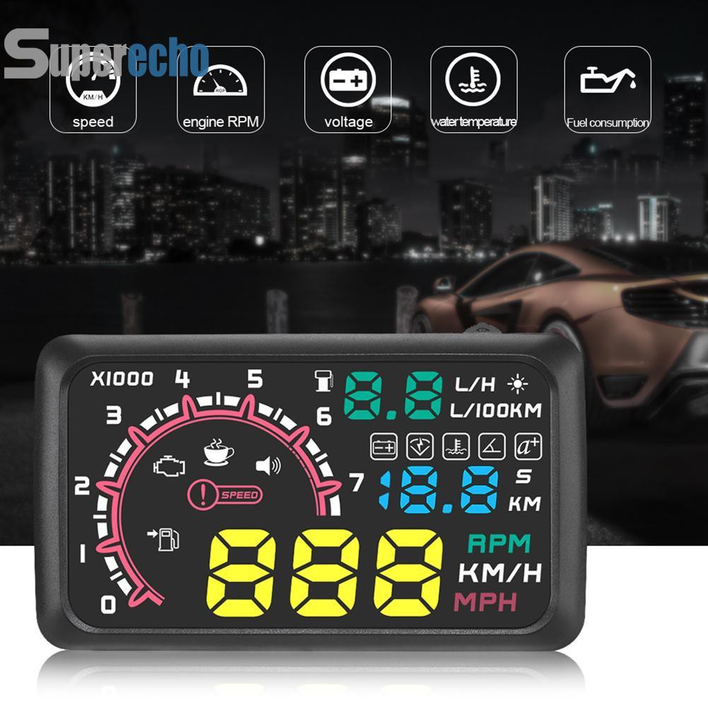 Supw02 Hud Auto Head Up Display Film 5 5inch Windshield Obd2 Car Speed Display Shopee Singapore