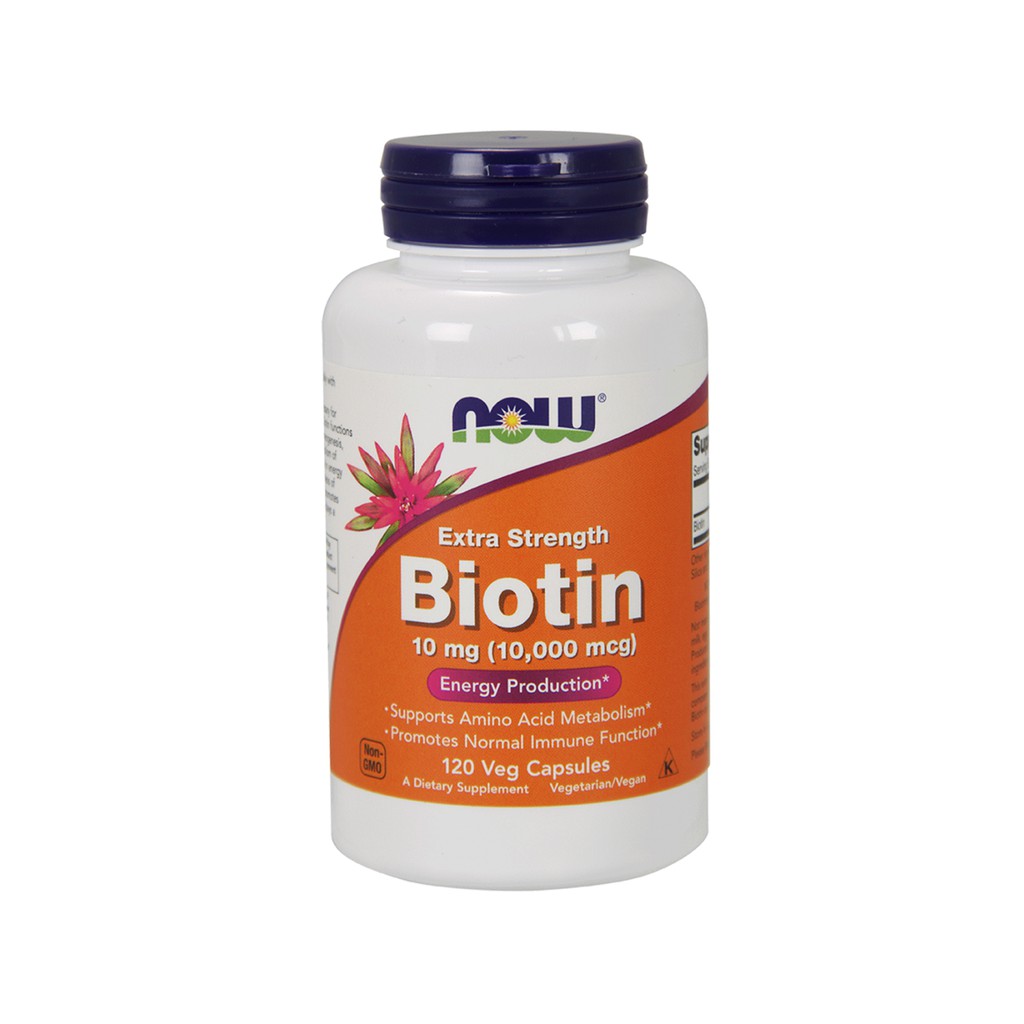Now Foods, Biotin, Extra Strength, 10 mg (10,000 mcg), 120 Veg Capsules