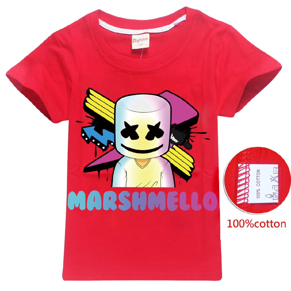 Tngstore Marshmello Dj Music T Shirt Top Boy Girl Shopee - boy marshmello dj music cartoon roblox 3d t shirt for girls